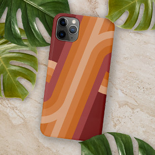 Orange Dark Maroon Red Retro Art Pattern iPhone 16 Pro Max Case