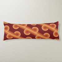 Orange Dark Maroon Red Retro Circles Art Pattern