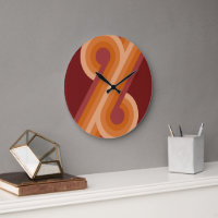 Orange Dark Maroon Red Retro Circles Art Pattern