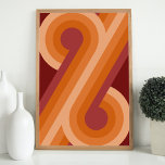 Orange Dark Maroon Red Retro Circles Art Pattern Poster<br><div class="desc">Beautiful contemporary red, dark, and light coloured orange coloured geometric circles and lines pattern on a maroon background. Ornate, elegant, and funky hipster design for the fancy artistic interior designer, artsy fashion diva, popular hip trendsetter, vintage retro, nouveau deco art style, or abstract graphic digital geometric motif lover. Available on...</div>