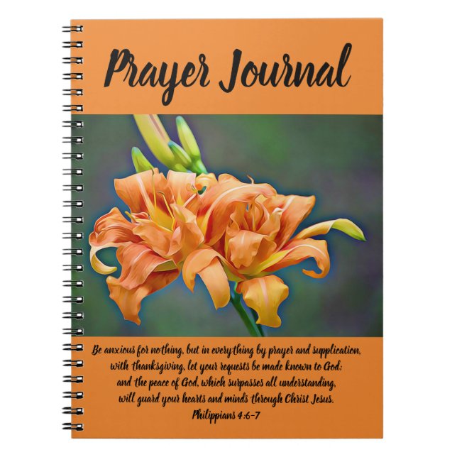 Orange Day Lilies Prayer Journal (Front)