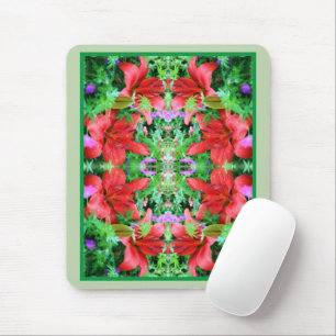 Orange Daylilies Abstract Flower Art   Mouse Pad