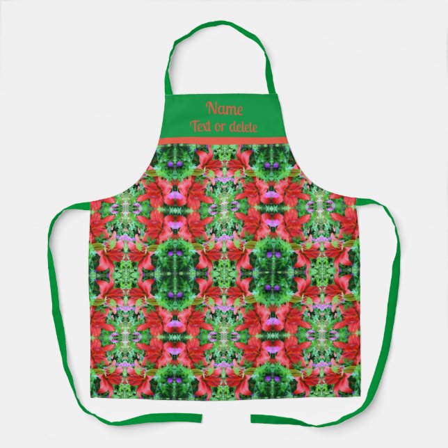 Orange Daylilies Abstract Flower Art Personalised Apron (Front)