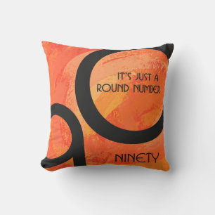 Orange Decade 90th Birthday Cushion