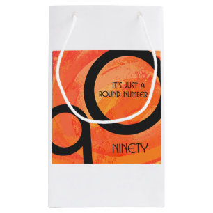 Orange Decade 90th Birthday Small Gift Bag