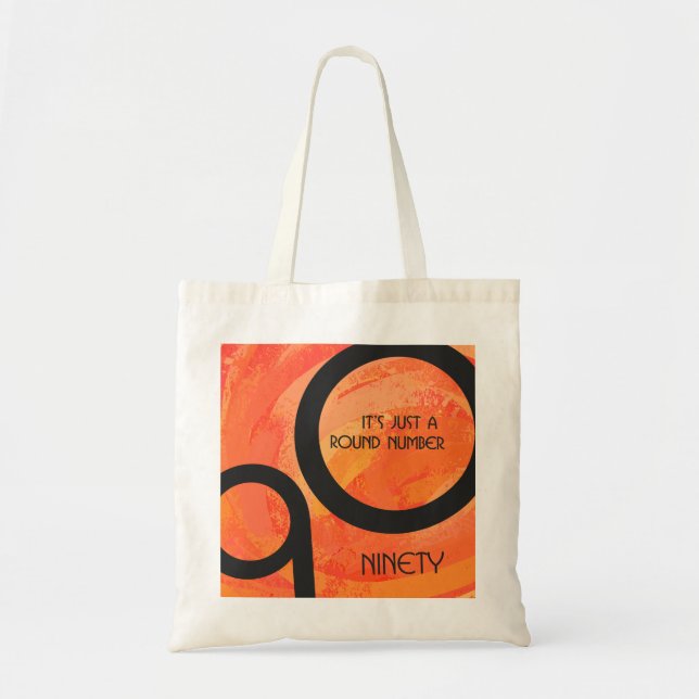 Orange Decade 90th Birthday Tote Bag (Front)