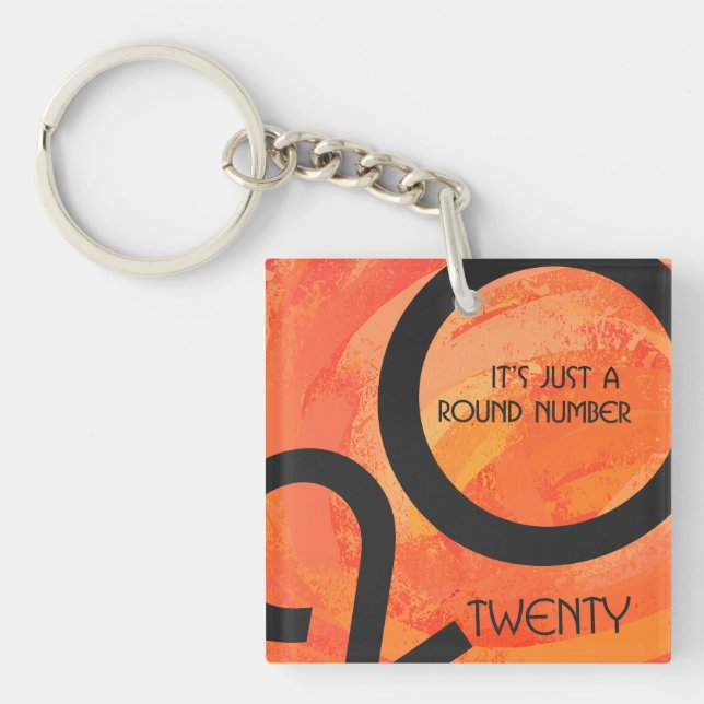 Orange Decade Birthdday Key Ring (Front)