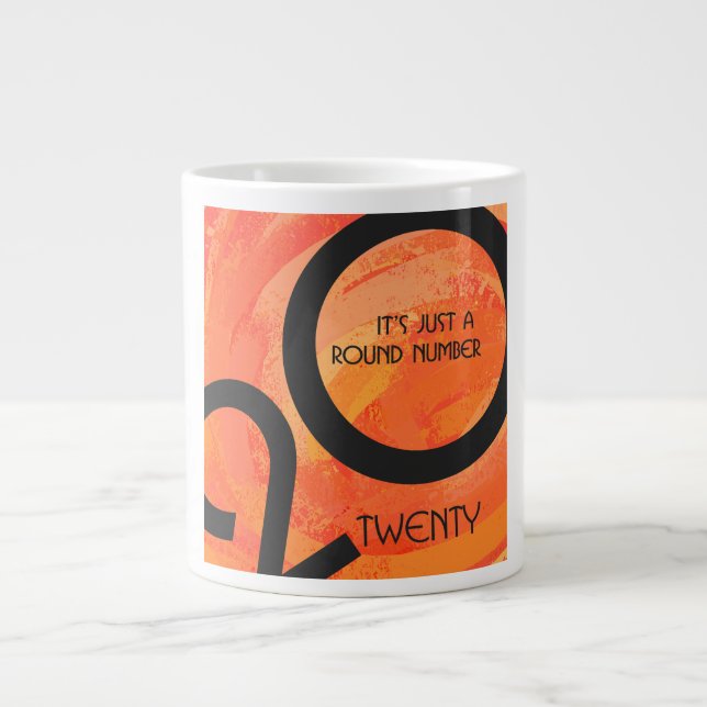 Orange Decade Birthdday Large Coffee Mug (Front)
