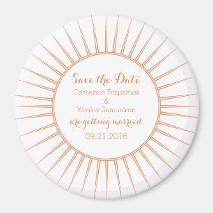 Orange Deco Retro Save the Date Magnet