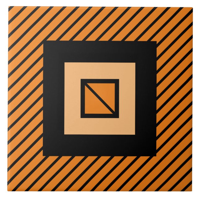 Orange Deco Zebra Tile (Front)