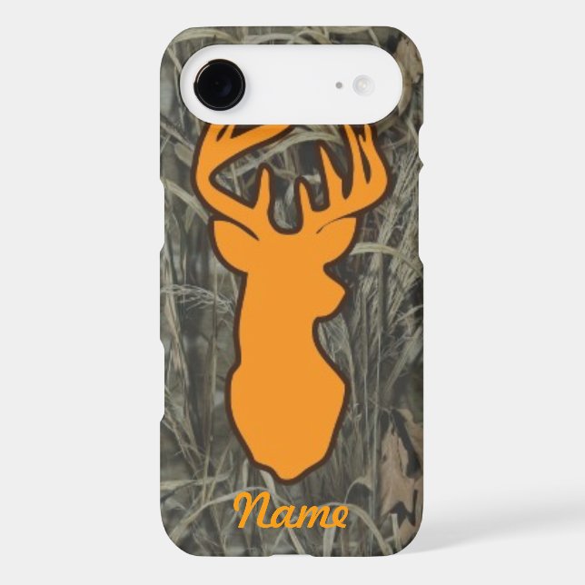 Orange Deer Head Camo iPhone 6 case (Back)