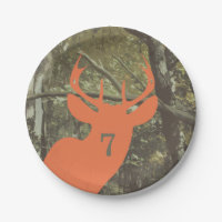 Orange Deer Head Camouflage Hunting Birthday
