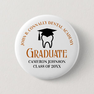 Orange Dental School Custom Dentist Graduation 6 Cm Round Badge