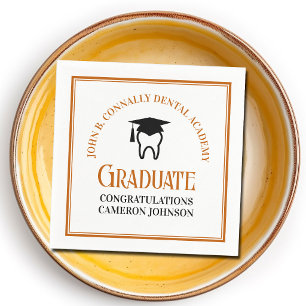 Orange Dental School Custom Graduation Party Napkin