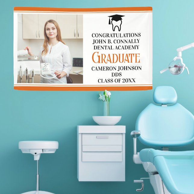Orange Dental School Graduation Party Photo Banner (Creator Uploaded)