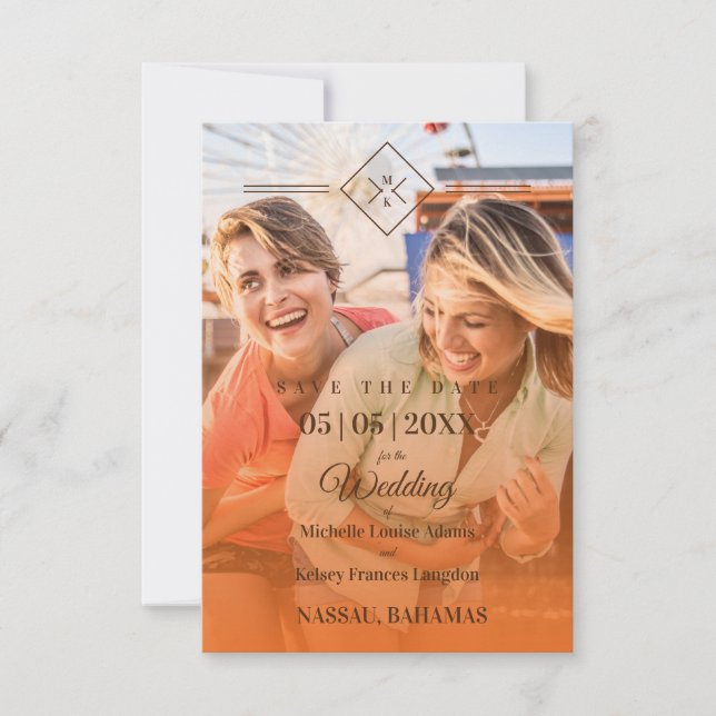 Orange Destination Wedding Gay Lesbian Wedding (Front)