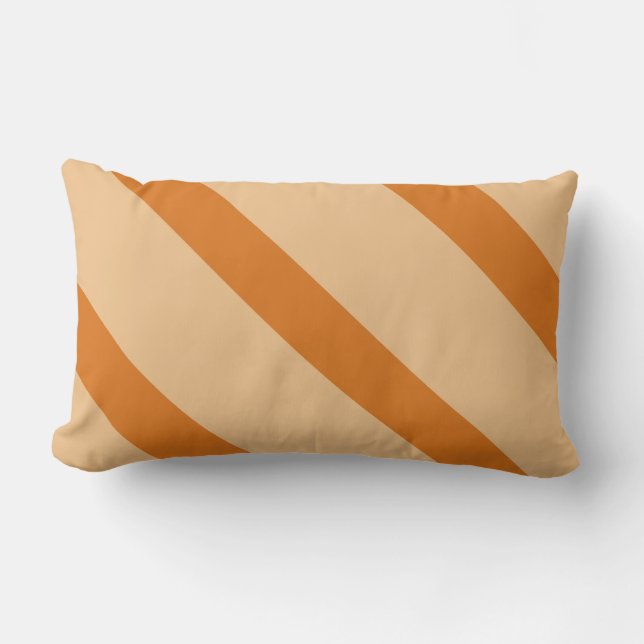 Orange Diagonal Stripe American Mojo Throw Cushion (Front)