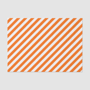 Orange Diagonal Stripes Tissue Paper