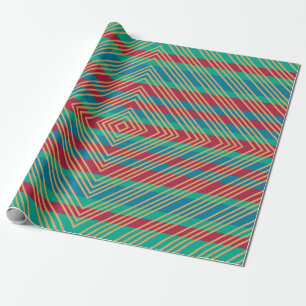 Orange Diamond Blue Red Turquoise Pattern  Wrapping Paper