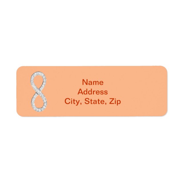 Orange Diamond Infinity Wedding Address Labels (Front)