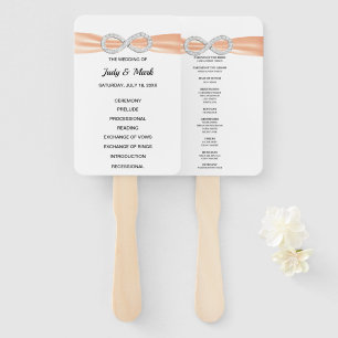 Orange Diamond Infinity Wedding Program Fans