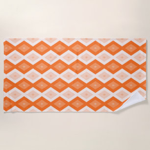 Orange diamond pattern beach towel