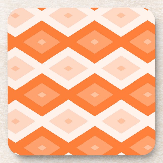 Orange diamond pattern coaster (Front)