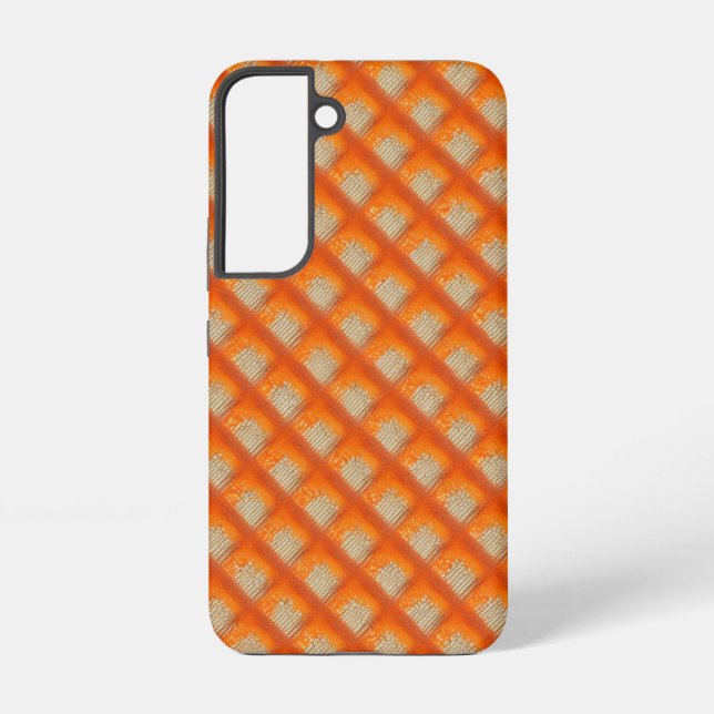 Orange Diamond Pattern Samsung Galaxy S22 Case (Back)
