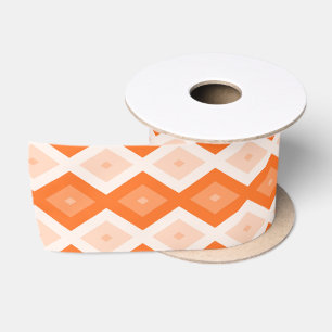 Orange diamond pattern satin ribbon