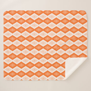 Orange diamond pattern sherpa blanket