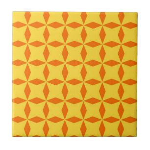 Orange Diamond Pattern Tile