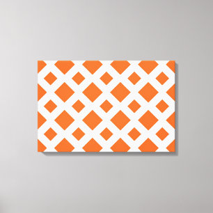 Orange Diamonds on White Canvas Print