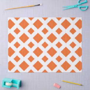 Orange Diamonds on White Tissue Paper
