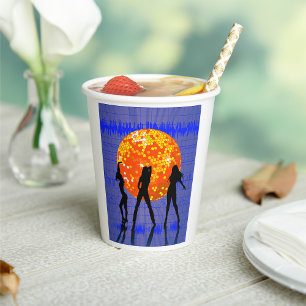 Orange Disco Ball Paper Cups