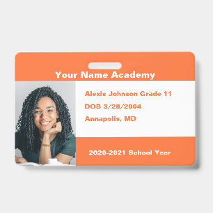 Orange Do It Yourself Custom Homeschool ID Badge