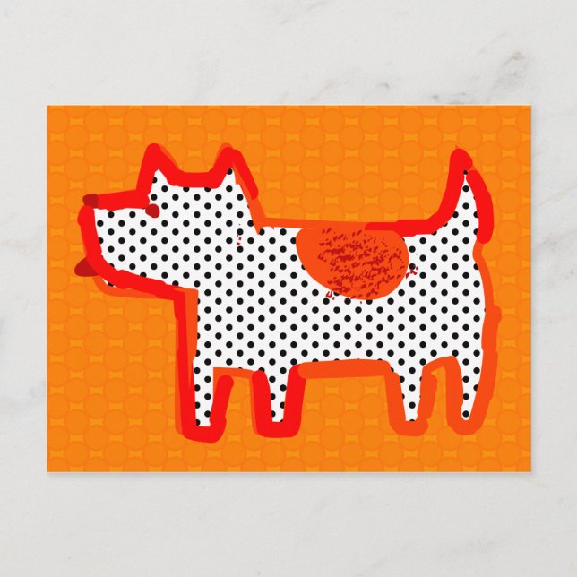 'orange dog' digital painting Postcard (Front)