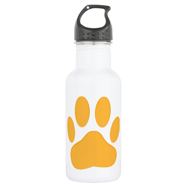 Orange Dog Pawprint 532 Ml Water Bottle (Front)
