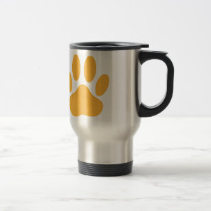 Orange Dog Pawprint Travel Mug