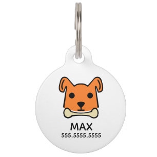 Orange Dog, Personalized Pet Details & QR Code Pet Tag
