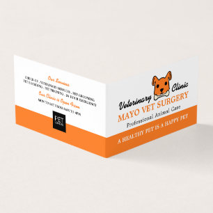 Orange Dog, Veterinarian, Veterinary Detailed Business Card