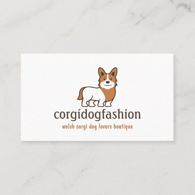 Orange Dog Welsh Corgi Business Card (Front)