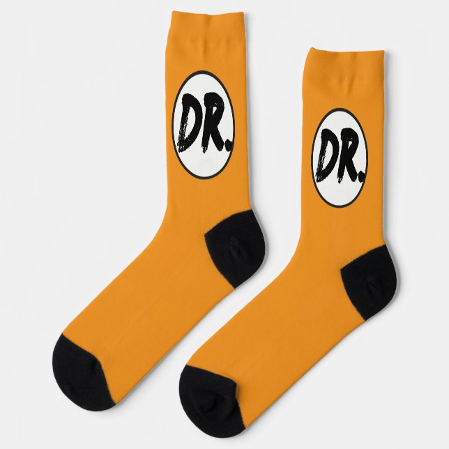 Orange DR. Logo Phone case Socks (Left)