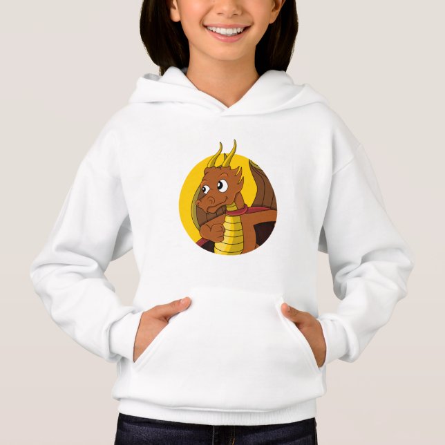 Orange dragon cartoon hoodie (Front)