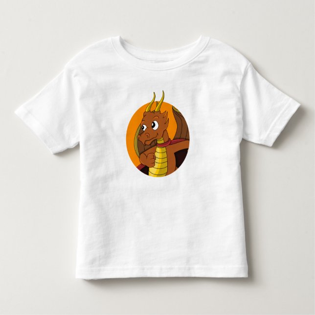 Orange dragon cartoon toddler t-shirt (Front)