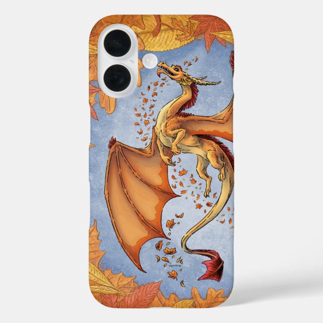Orange Dragon of Autumn Nature Fantasy Art Case-Mate iPhone Case (Back)