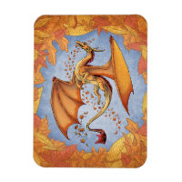 Orange Dragon of Autumn Nature Fantasy Art