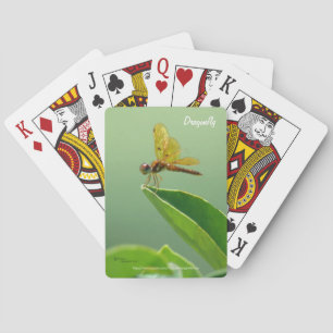 Orange dragonfly Playing Cards
