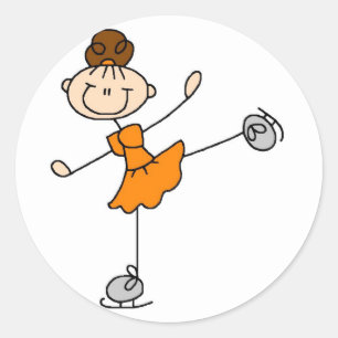Orange Dress Figure Skater Tshirts and Gifts Classic Round Sticker