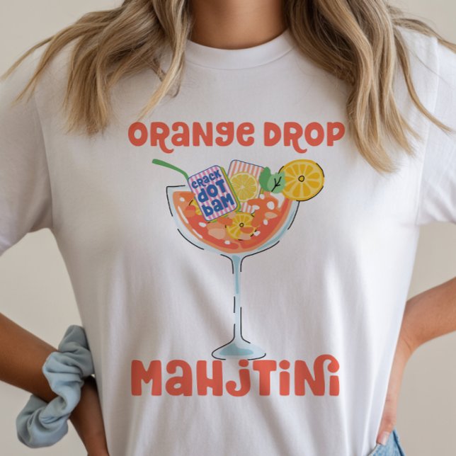 Orange Drop Martini Mahjong Cocktail T-Shirt (Creator Uploaded)