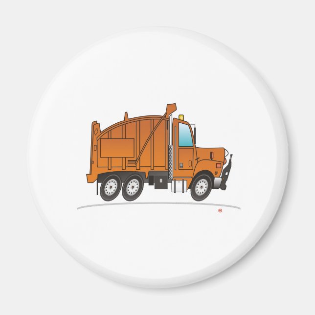 Orange Dump Truck Magnet (Front)